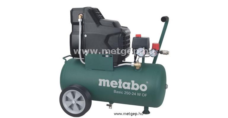 metabo basic 250-24 w of olajmentes kompresszor 8 bar 1500w 24l tartállyal - 690865000