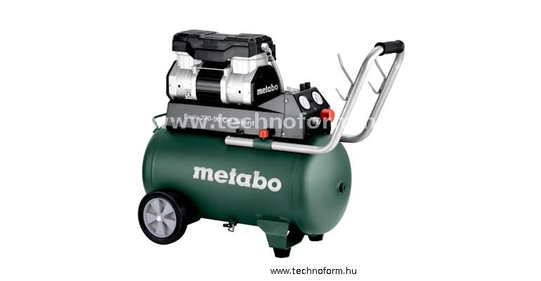 metabo basic270-50-of-silent olajmentes csendesített kompresszor 10 bar 1500w 50l tartállyal - 601594000