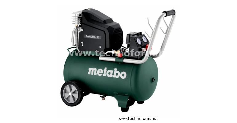 metabo basic300-50 kompresszor 10 bar 1800w 50l tartállyal - 601525000