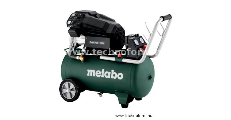 metabo basic400-50v kompresszor 10 bar 2300w 400v 50l tartállyal - 601526000