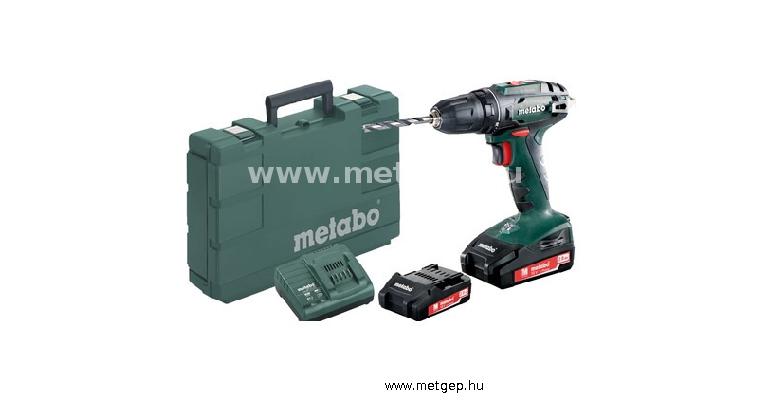 metabo bs 18 18 voltos akkus fúró-csavarozó 2x18v 2,0ah li-power akkuval - 602207560