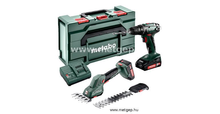 metabo combo készlet bs 18 + sgs 18 ltx bl q akkus 18v bokorvágó és fűnyíró olló + bs 18 fúrógép - 685186000