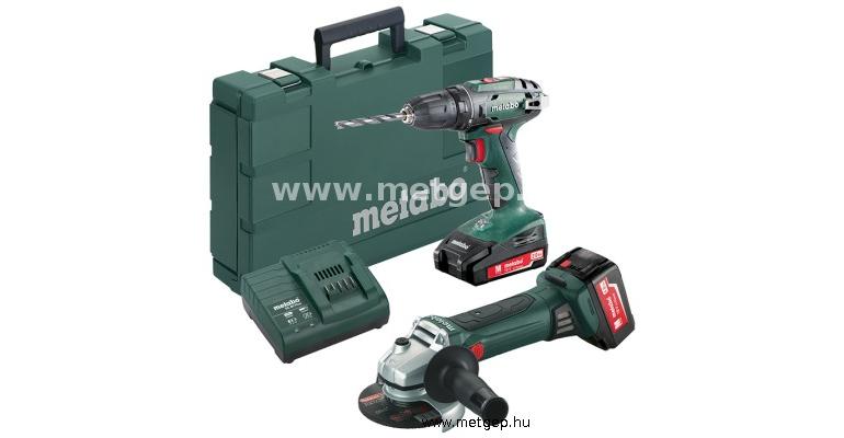 metabo combo set 2.4.3 18 voltos akkus bs18 fúró-csavarozó + w18ltx akkus sarokcsiszoló kofferben - 685204500