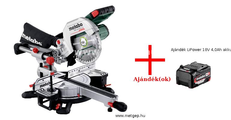 metabo kgs18ltxbl216-850 akkus gérvágó 18v 216mm körfűrészlappal akku és töltő nélkül + ajándék lipower 18v 4,0ah akkumulátor - 614216850