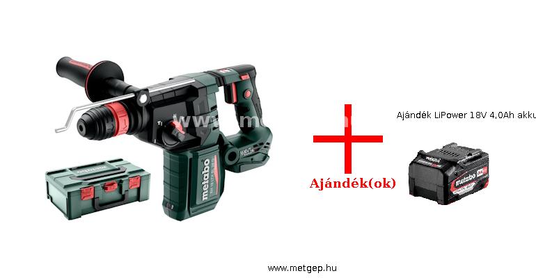 metabo kh18ltxbl28q-840 akkus fúró-vésőkalapács 3,0j 18v akku és töltő nélkül kofferben + ajándék lipower 18v 4,0ah akkumulátor - 601715840