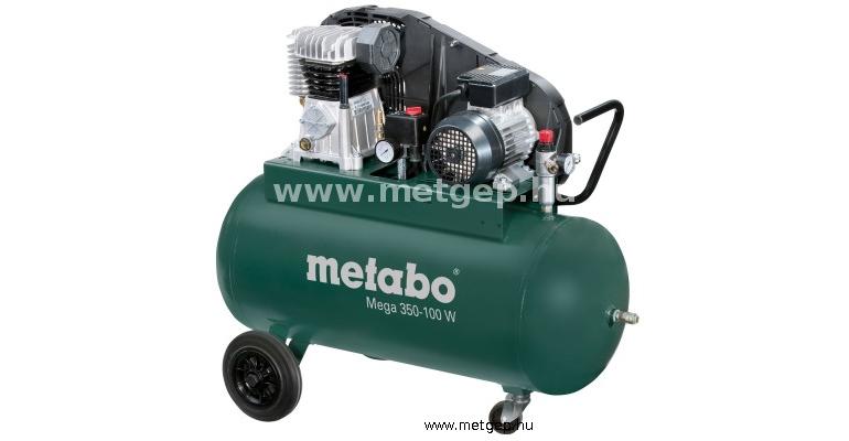 metabo mega 350-100 w kompresszor 10 bar 2200w 90l tartállyal - 601538000