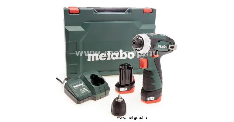 metabo powermaxxbsbasic 12 voltos akkus fúró-csavarozó (2x2,0ah li-ion akkuval) - 600984000