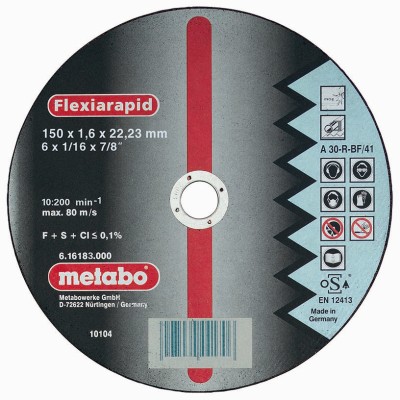 Metabo 616183000 150 x 1,6 x 22,23 mm-es vágótárcsa