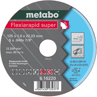 Metabo 616222000 125 x 1,6 x 22,23 mm-es vágótárcsa
