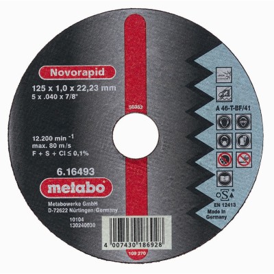 Metabo 616271000 125 x 1,0 x 22,23 mm-es vágótárcsa