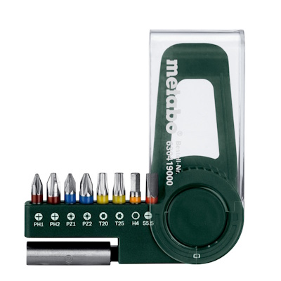 Metabo 630419000 Bitkészlet 9 részes - praktikus műanyag bittartóban