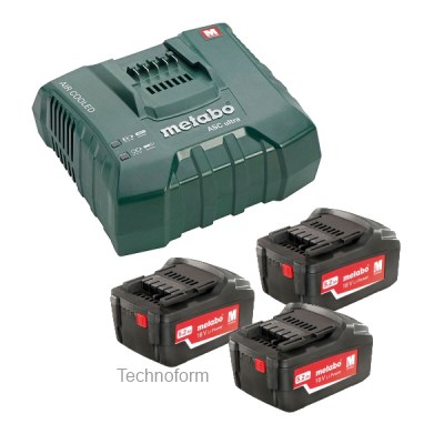 Metabo 685061000 Akku és töltő alapkészlet 3x5,2Ah és ASC Ultra gyorstöltő