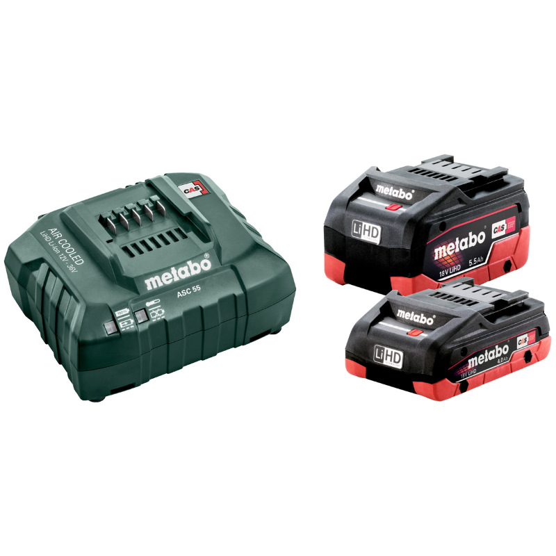 Metabo 685160000 Akku és töltő alapkészlet 1x5,5Ah + 1x4,0Ah és ASC55 töltő