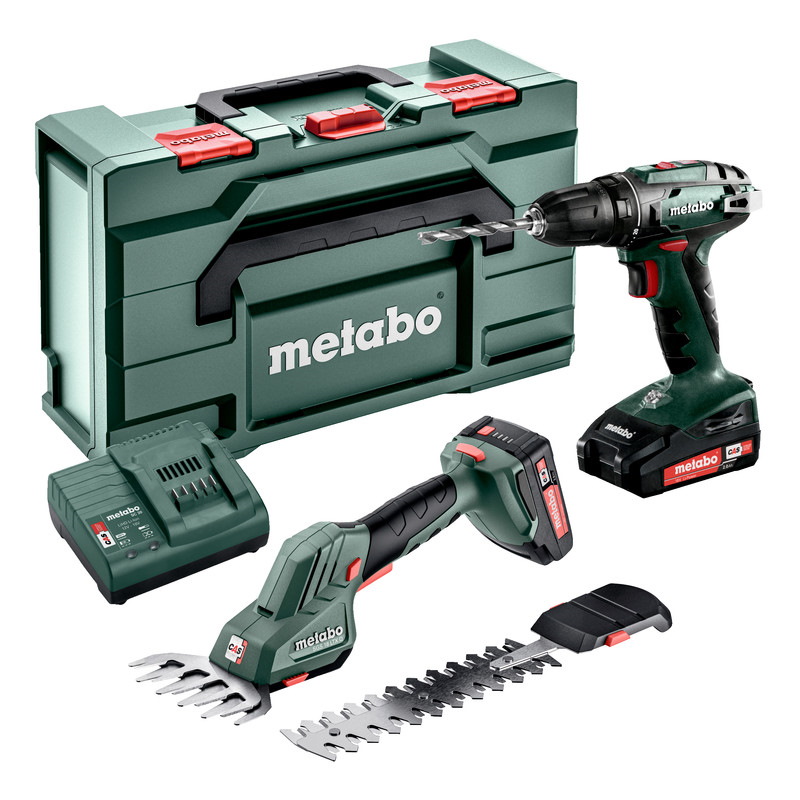Metabo COMBOSET2.2.5 Akkus 18V bokorvágó és fűnyíró olló + BS 18 Fúrógép