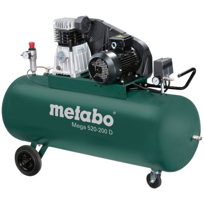 Metabo MEGA520-200D Kompresszor 10 bar 3000W 200L tartály 3 fázisú motorral