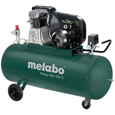 Metabo MEGA580-200D Kompresszor 10 bar  200L tartály 3000W 3 fázisú motorral